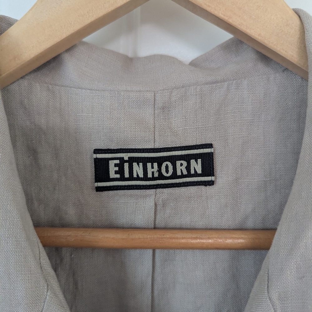 Einhorn Beige Linen Button-Up Vest With Pockets Size XL - Picture 5 of 6